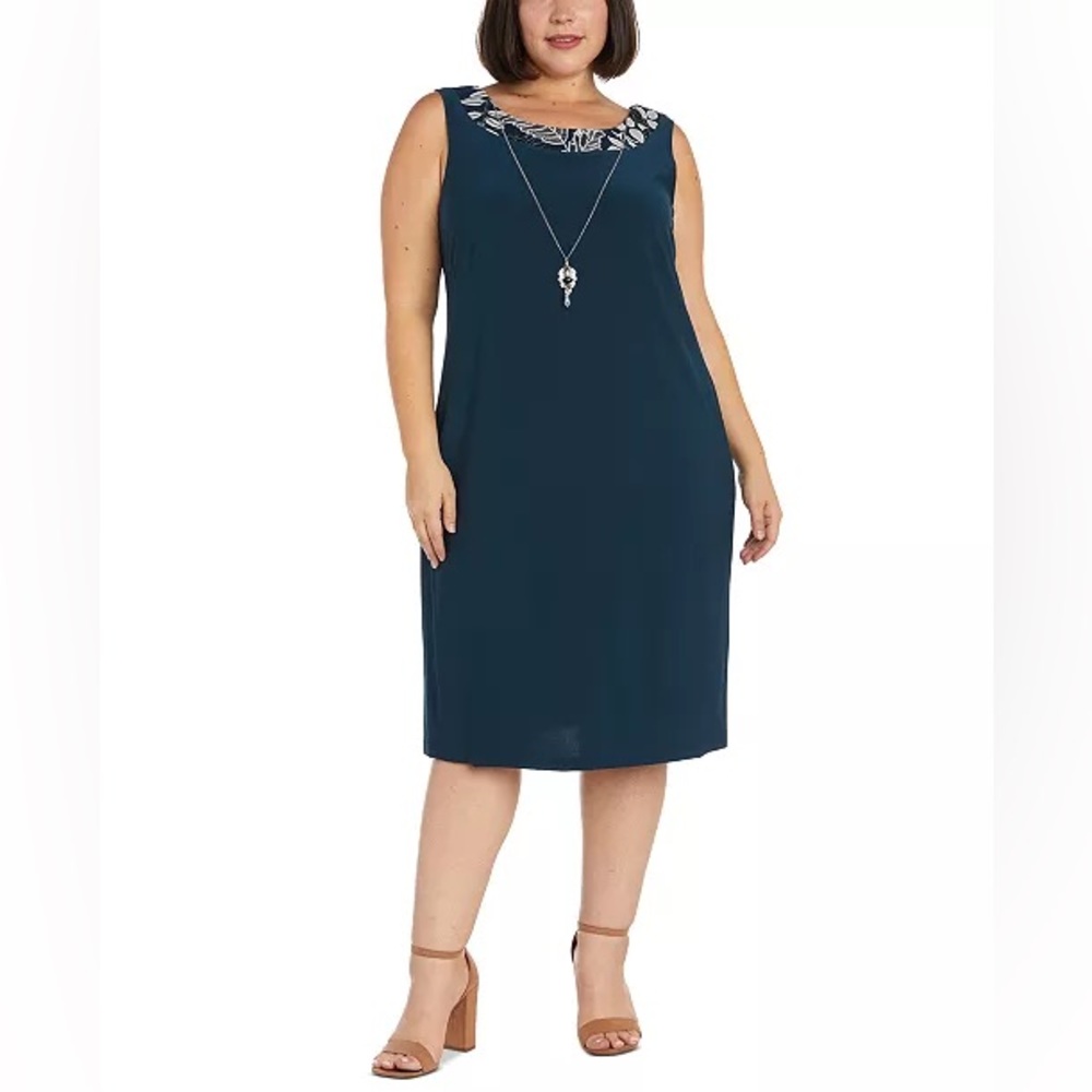 R&M Richards Plus Size Printed Jacket & Dress 2-Piece Set